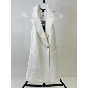 French Connection Harrie halter Neck Waistcoat women's top, 7Gwae, White, Size O